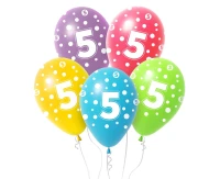 Balloon with digit 5, 12" / 5 pcs.